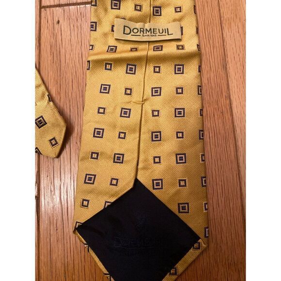 Dormeuil men's yellow patterned tie - Picture 3 of 4